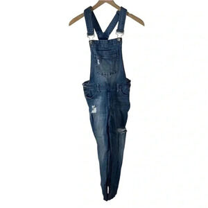 2/$30 Blue Spice Size 7 Bib Overalls Distressed Blue Denim Jean Festival Boho
